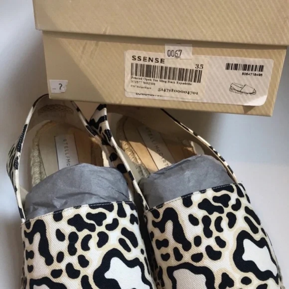 Stella McCartney Printed Open Toe Sling Back Espadrille Sandals Size 5 N